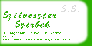 szilveszter szirbek business card